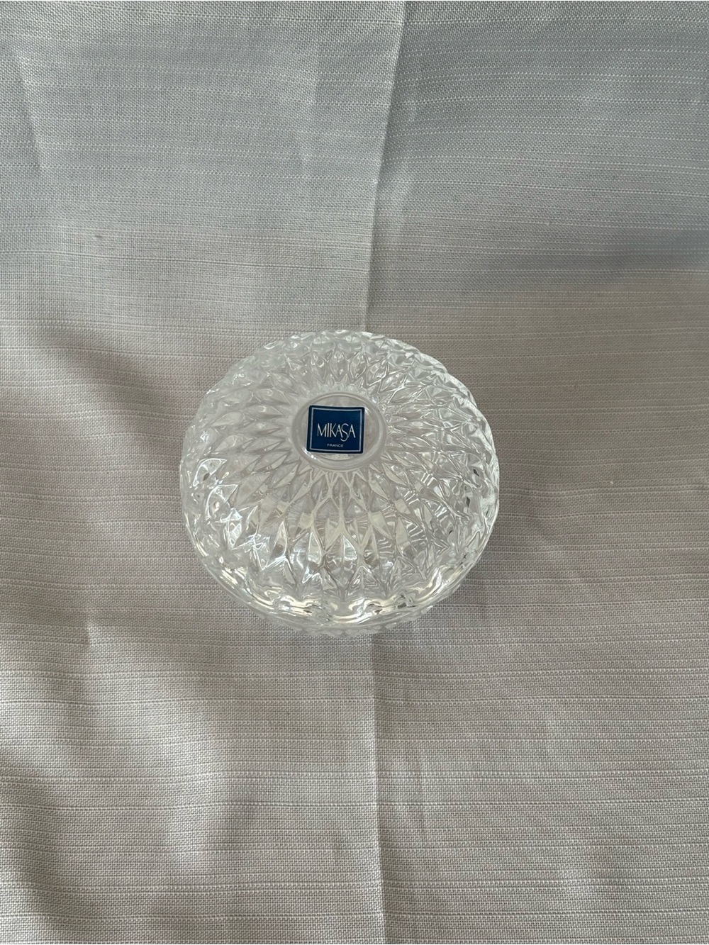 Mikasa Clear Cut-Glass Trinket Box with Lid